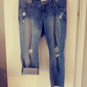 Torrid distressed Boyfriend crop jeans